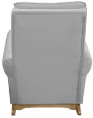 Poltrona Amamentação Base Madeira Balanço Maju Veludo Cinza F03 - Mpoz