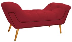 Kit Cabeceira e Calçadeira Veneza 100 cm Solteiro Suede Vermelho - ADJ Decor