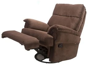 Poltrona Reclinavel Capri MH 1217 com Massageador em Veludo Marrom - 55579 Sun House