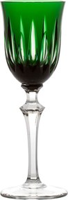 Taça de Cristal Lapidado Artesanal para Licor - 66 - Verde Escuro  66 - Verde Escuro