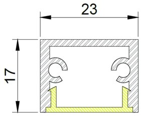 Perfil Sobrepor Para Fita Led Garbo 100Cm 2,3X100X1,7Cm | Usina 30020/... (BT - Branco Texturizado)