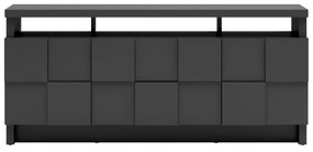 Buffet Balcão Aparador 100% Mdf 3d 2 Portas 2 Gavetas Tb282 Luxo Grafite Dalla Costa