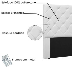 Cabeceira Tania Para Cama Box Queen 160 cm Corino - D'Rossi - Branco