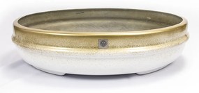 Vaso Bacia Decorativo Osaka Branco Gold Vietnamit G 16 Cm B02 - D'Rossi