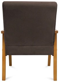 Kit 2 Poltronas Decorativas Alexa Braça de Madeira Linho Marrom - Sheep Estofados