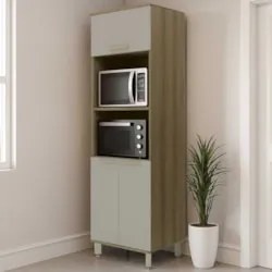 Paneleiro de Cozinha Torre Quente 70cm Nádia Mocca/Avelã L01 - Mpozena
