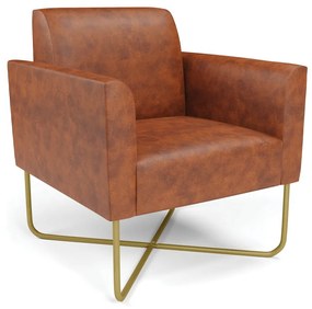 Poltrona Base X Industrial Dourado Marisa Corano D03 - D'Rossi - Nozes