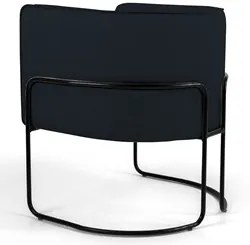 Poltrona Decorativa Base Aço Betina C-05 Sintético Preto - Domi