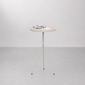 Mesa Lateral Sun Alta Redonda Areia - 58cmx38cm