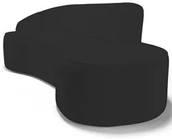 Sofá Living  3 Lugares 260cm Braço Esquerdo Mozart D06 Sintético Preto