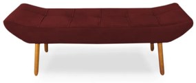Puff Banqueta 160cm Maya Pés Palito Suede Bordô - Sheep Estofados - Vermelho escuro