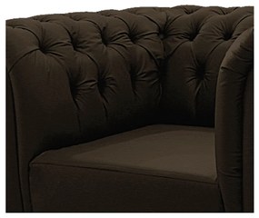 Poltrona Decorativa Chesterfield Ana Corano Marrom - ADJ Decor