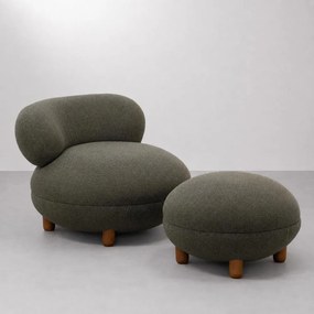 Poltrona Lufe com Puff- Verde Caqui