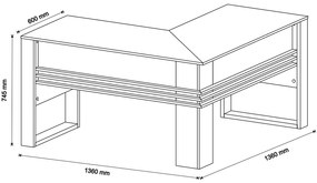 Mesa Angular para Escritório Home Office ME4145 MDP Nogal G69 - Gran Belo