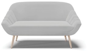 Namoradeira 02 Lugares Giovana Suede Cinza Pés Palito Natural - D'Rossi