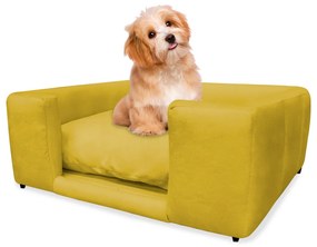 Caminha Cão Cama Pet Lili P/ Cães e Gatos Almofada Lavável Suede Cores - Amarelo