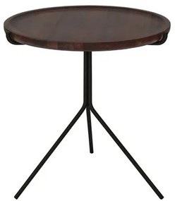 Mesa de Apoio Lopes Alta Tampo Castanho Estrutura Preta 53cm - 60138 Sun House