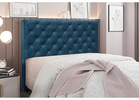 Cabeceira Cama Box Casal 140 cm Tania Veludo S04 - D'Rossi - Azul Marinho