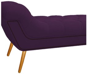 Calçadeira Estofada Veneza 140 cm Casal Suede Roxo - ADJ Decor
