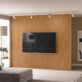Painel Decorativo Ripado para Parede Mahalo 300x250 MDP Nature G77 - Gran Belo