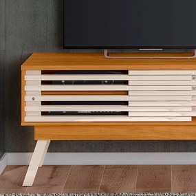 Rack TV 65 Pol 150cm Bancada para Sala Orlin Cinamomo/Off White M20 - D'Rossi