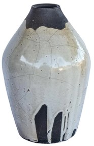 Vaso Reto decorativo de cerâmica 19x15x15 - Raku Alto Brilho Kleiner