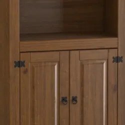 Estante Livreiro Madeira Maciça 2 Portas Henry Imbuia Fosco Z25 - Mpoz