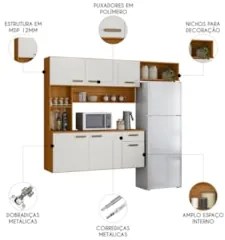 Cozinha Suspensa Lilian Freijó UV/Off Acetinado Z44         - Mpozenat