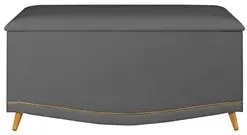 Calçadeira Baú Solteiro 90cm com Tachas Imperial J02 Veludo Cinza - Mp