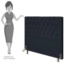 Cabeceira Cama Box Casal Queen 160cm Diamante Veludo Preto Z51 - Mpoze