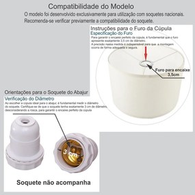 Cúpula Abajur Cilíndrica Cp-7026 Ø55x25cm Algodão Crú