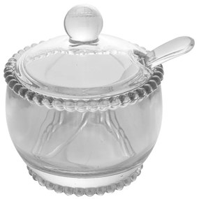 Açucareiro Cristal Com Colher Pearl 10x8x7cm 28379 Wolff