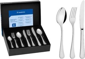 Faqueiro Tramontina Zurique Aço Inox com Facas de Mesa Forjadas 42 Peças
