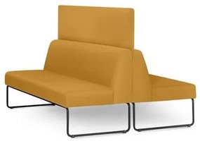 Sofa Pix com 2 Unidades e Painel Divisor Assento Crepe Mostarda Base Aco Preto - 55066 Sun House