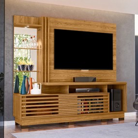 Estante de TV 60 Pol 200cm com Pé Sala de Estar Lumari M20 - D'Rossi - Cumaru