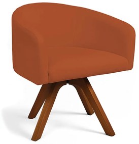 Poltrona Sala Base Giratória Madeira Arielle Bouclê D03 - D'Rossi - Terracota