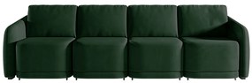 Sofá Cama Modulado Retrátil e Reclinável Decorativo Varsóvia 356cm Veludo Verde G33 - Gran Belo