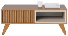 Mesa de Centro Para Sala Ripada Leo Freijó/Off White Matte C05 - Mpoze