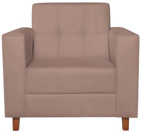 Poltrona Decorativa Denver Linho Rosê - ADJ Decor