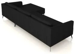 Sofá 5 Lugares 326cm Com Chaise Direito Eko Couro Preto Z55 - Mpozenat