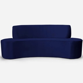 Sofá 3 Lugares Sala de Estar 210 cm Bélgica Veludo Azul Marinho G15 - Gran Belo