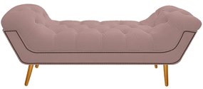 Calçadeira Estofada Veneza 160 cm Queen Size Suede Rosê - ADJ Decor