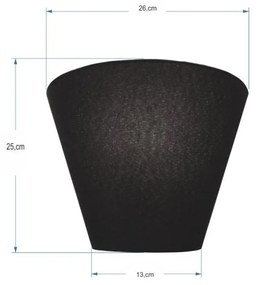 Arandela Retro Cone Md-2001 Cúpula em Tecido 25/26x13cm Preto - Bivolt
