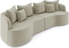 Sofá 4 Lugares 270cm Orgânico Quito Z08 Veludo Bege - Mpozenato