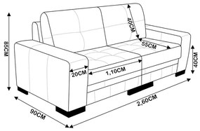 Sofá 4 Lugares Bipartido Sala de Estar Milano 260cm Couro Vermelho G58 - Gran Belo