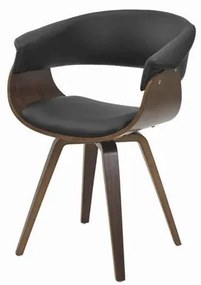 Cadeira Betina Courino Cor Preta com Base Giratoria  - 64438 Sun House