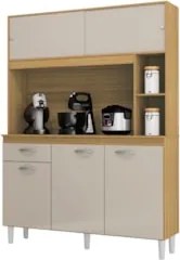 Armário de Cozinha Compacta 120cm Parisi Z46 Damasco/Off White - Mpoze