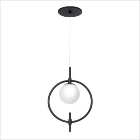 Pendente Cerchio 34X10X21,5Cm Metal Alumínio E Globo Ø10Cm 01Xg9 - Old... (GRAFITE)