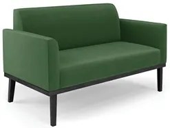 Sofá Namoradeira Base Madeira Preto Maressa Suede Verde - Ibiza