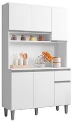 Kit Cozinha Compacta 105cm Com 6 Portas 1 Gaveta Márcia Branco - AJL M